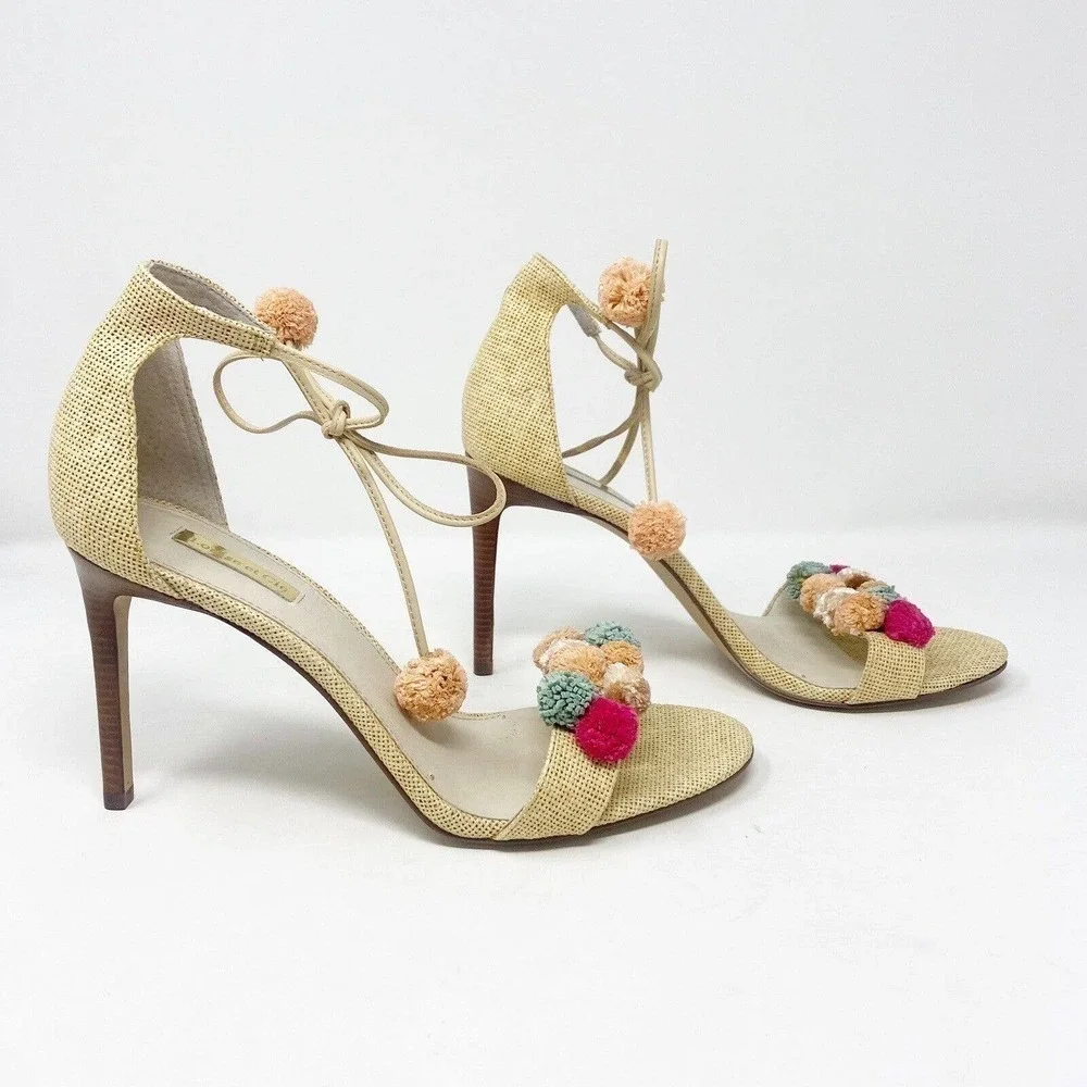 Louise et Cie Kizzy Colorful Pom Pom Heels 10 - Picture 2 of 10